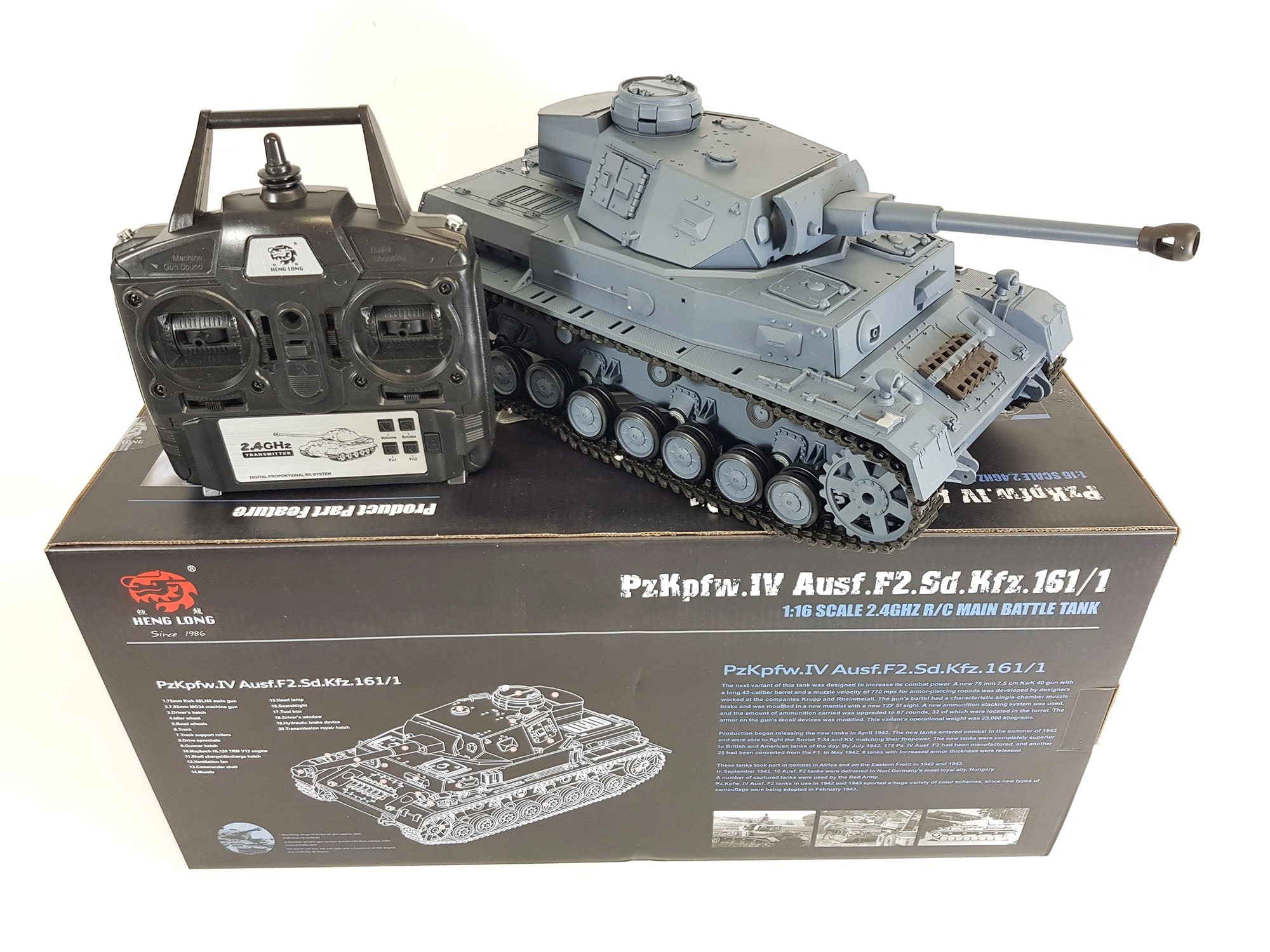 Heng Long 1/16 Panzer IV Tank BB Gun Remote Control Action Toy